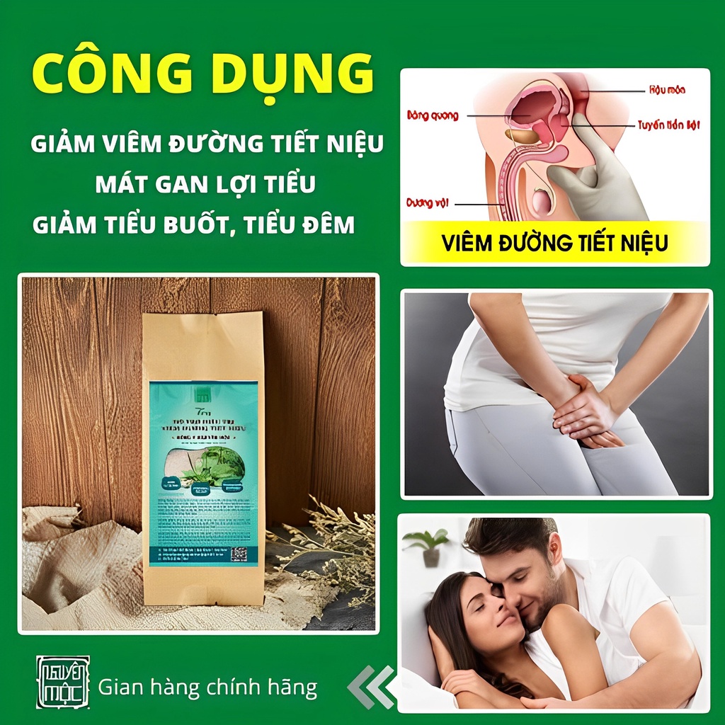 Trà hỗ trợ viêm đường tiết niệu thảo dược túi lọc Nguyên Mộc ngừa tiểu đêm tiểu rát mát gan bổ thận trong 7 ngày