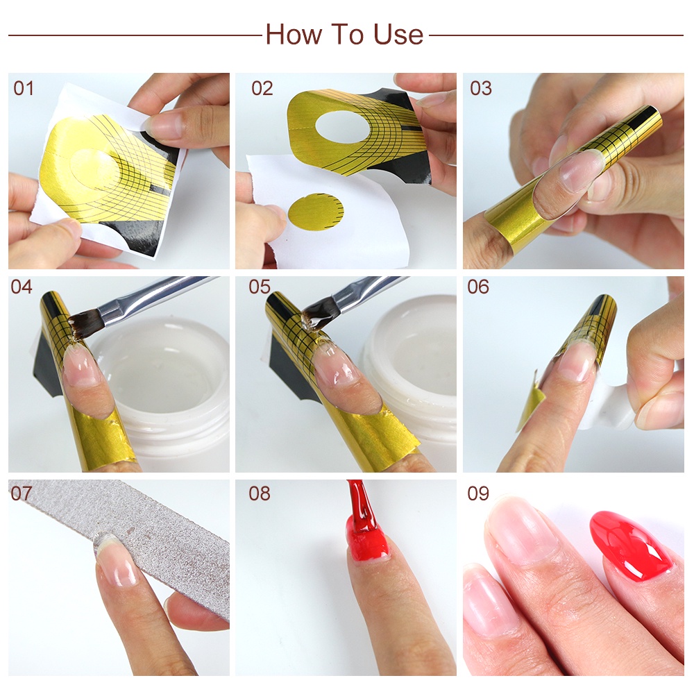 Set 100 Miếng Dán Nối Dài Móng Tay Bằng Giấy Acrylic