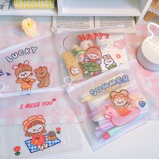 [Có quà tặng kèm] Túi Zip Đựng Bút Siêu Cute