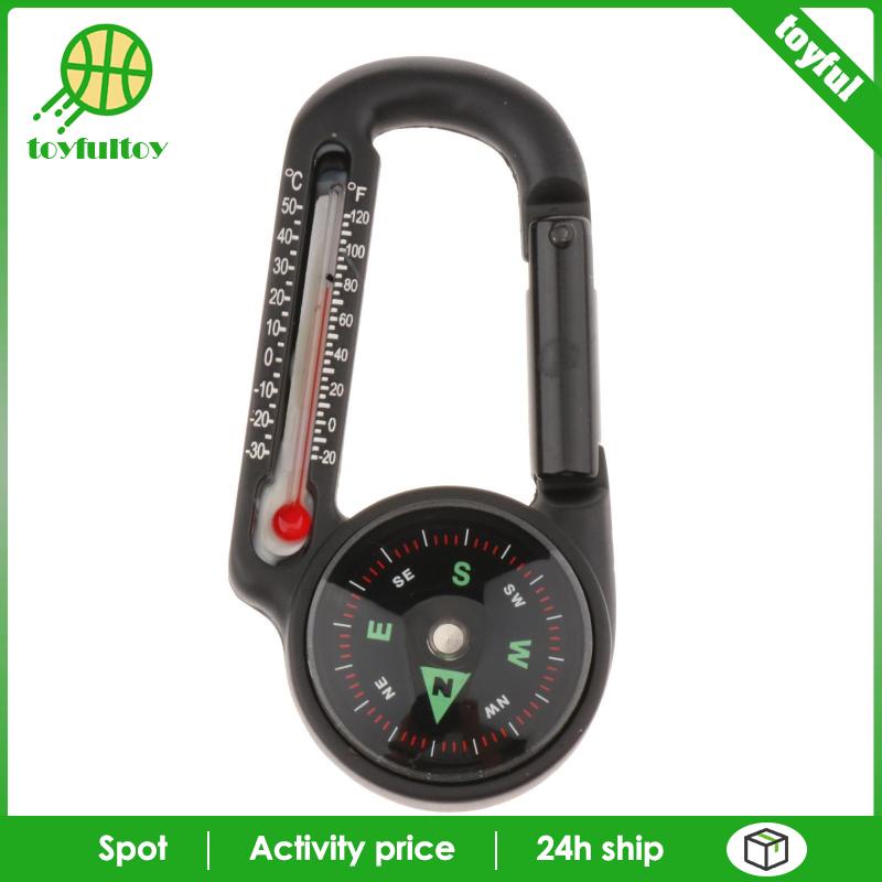 Móc Khóa Kiêm La Bàn / Nhiệt Kế 3 Trong 1 Đa Năng Dành Cho Cắm Trại