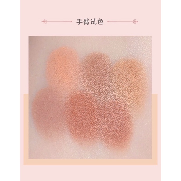 Phấn Má Hồng Tone Đất Màu Nude Tây 6 Ô Mini Hình Gấu - Blush Palette