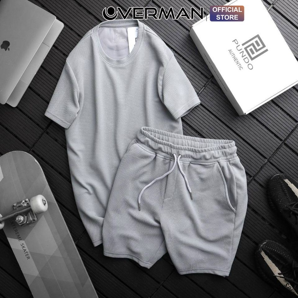 Bộ đồ nam thể thao nam chất xốp Thái cotton mặc nhà, chơi thể thao mùa hè co dãn thoáng mát BX01 - OVERMAN