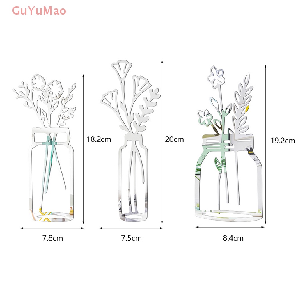 Miếng Dán Trang Trí Tường Hình Lọ Hoa 3D Ba Chiều Bằng Acrylic
