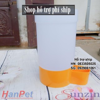 Hỗ trợ Ship-  -Bình uống nước gia cầm tự động cấp nước - Dạng trụ đứng đặt nền (18x10cm) - máng uống chim cảnh gà chọi,