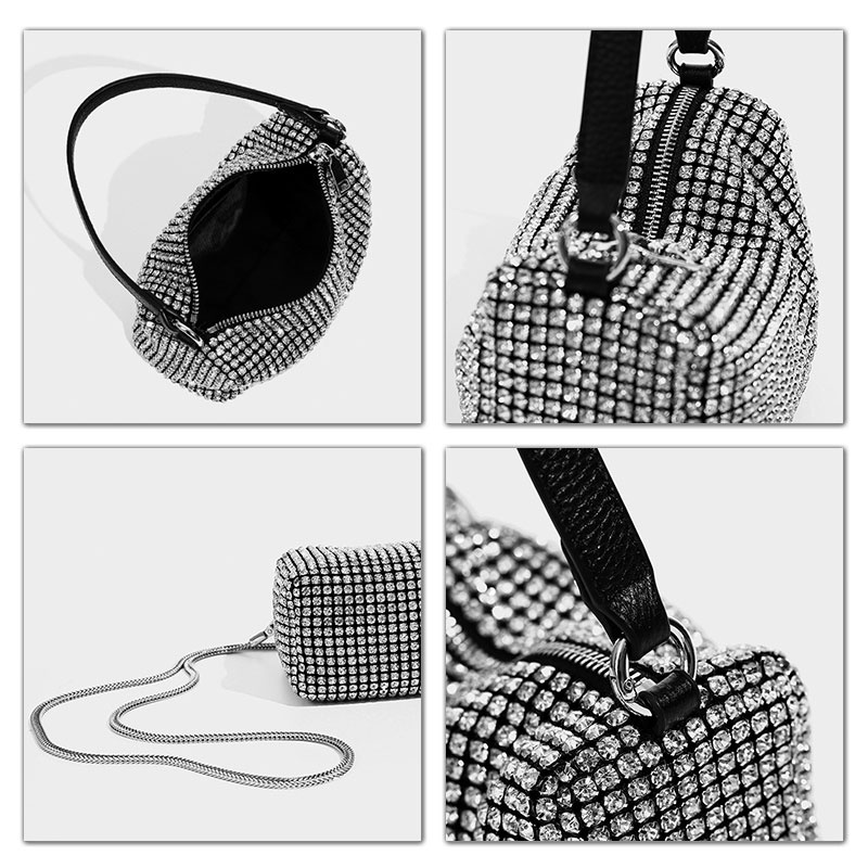 SHI CHEN Túi Đeo Cánh Tay Đính Kim Cương Lấp Lánh Sang Trọng Thời Trang Cao Cấp