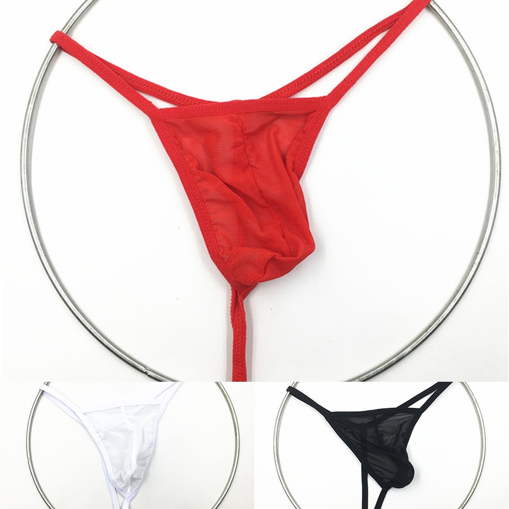 Sexy Mens/T-Back G-string Thong Bikini Underwear Micro Mesh Sheer Pouch Thongs