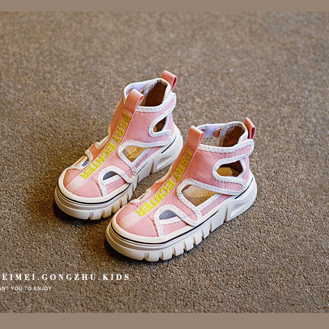 Giày Thể Thao Vải Canvas Phối Lưới Thoáng Khí Phong Cách Mới Mùa Hè Cho Bé