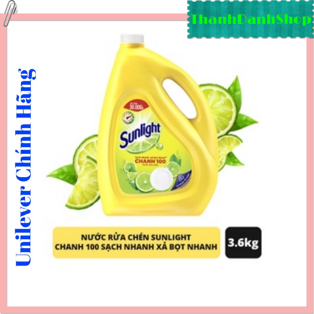 Nước rửa chén Sunlight chanh can 3.6kg