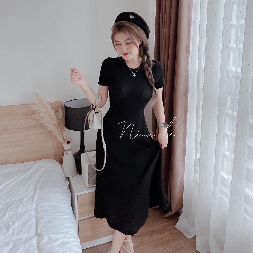 Đầm váy nữ thun gân form dài khoét eo siêu xinh dành cho các nàng yêu
