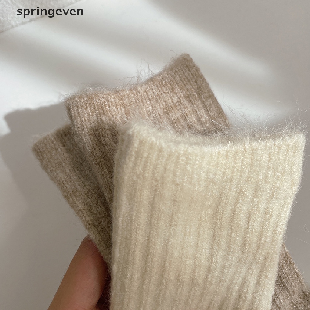 Vớ Len Cashmere Dày Màu Sắc Tinh Khiết Giữ Ấm Mùa Đông Cho Nữ