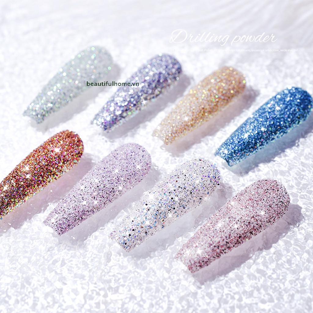 Bột Tráng Gương Màu Vàng Hồng Lấp Lánh Trang Trí Móng Nghệ Thuật