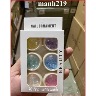 Nhũ khổng Tước Tráng Gương 9D set 6 hũ Nail - nailmishops