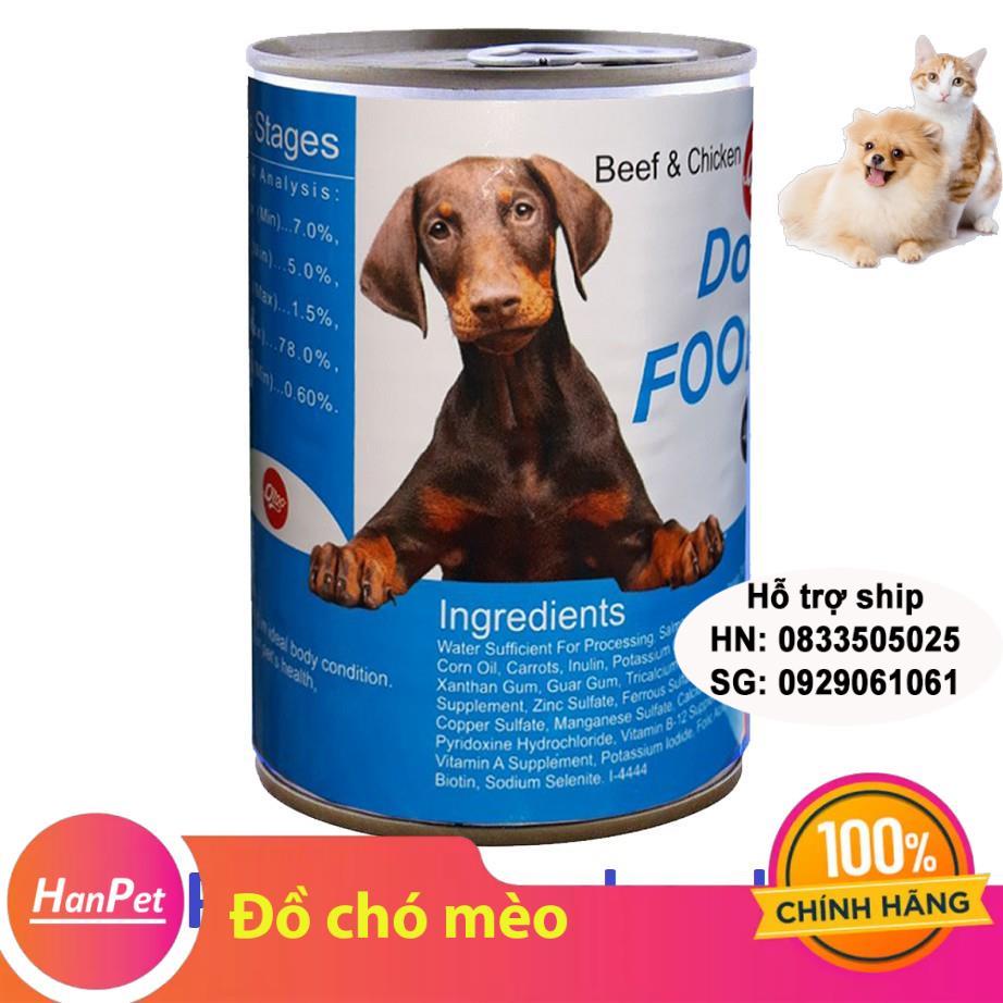 Pate cho chó Orgo dạng Lon 400gr Thức ăn mềm cho mọi loại chó - Thịt hộp chó