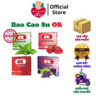 Bao cao su ok, mùi hương ngọt ngào dâu tây, bạc hà, nho & bao cao su ok original