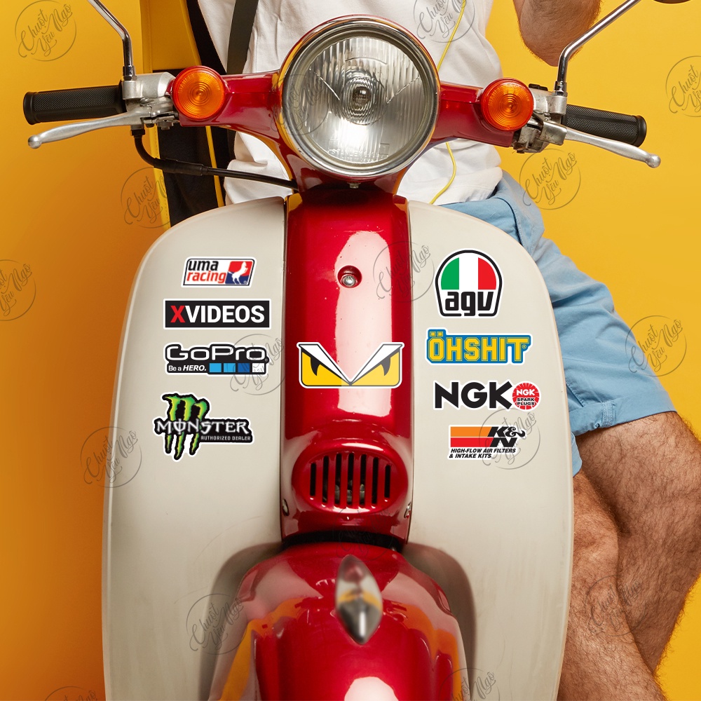Combo 20 logo tem decal dán xe không trùng