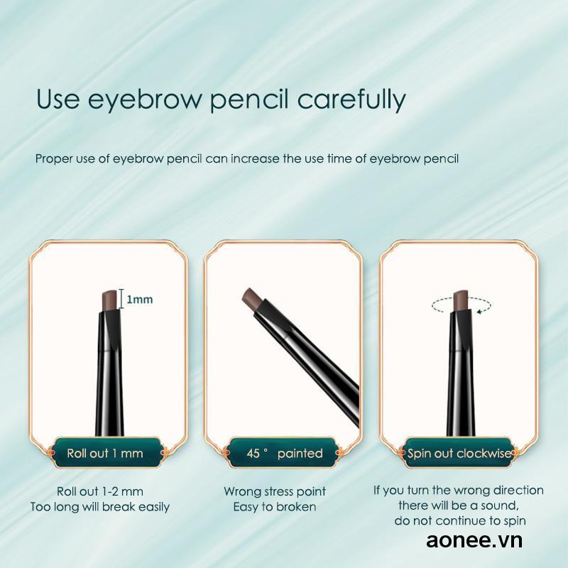 Bút chì kẻ lông mày hai đầu xoay tự động siêu mịn tự nhiên lâu trôi chống thấm nước khó phai màu