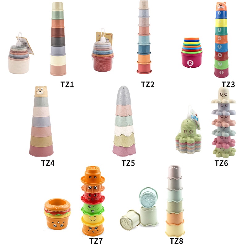 Đồ Chơi Tháp Cốc Xếp Chồng Nhiều Màu Sắc Giáo Dục Sớm Cho Bé