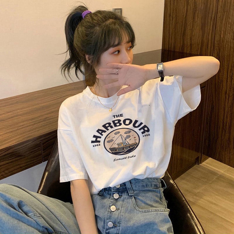 NRVP Áo thun tay ngắn dáng rộng plus size 4XL phong cách Hàn Quốc thời trang cho nam và nữ