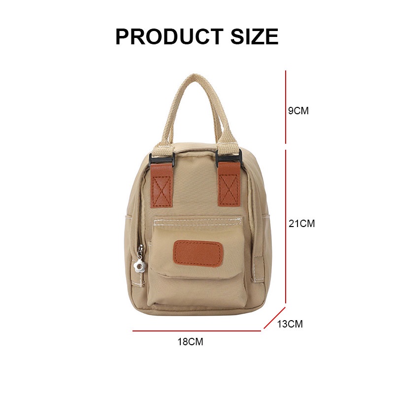 MISCHA Ba Lô Du Lịch mini Bằng Vải canvas Phối Màu Tương Phản Hợp Thời Trang