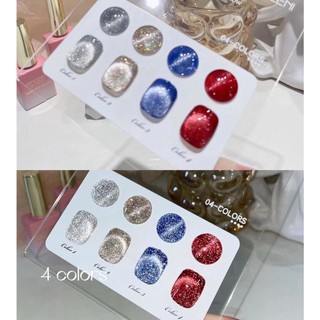 Sơn nhũ sơn mắt mèo Vendenni set 4 chai tặng kèm bảng màu