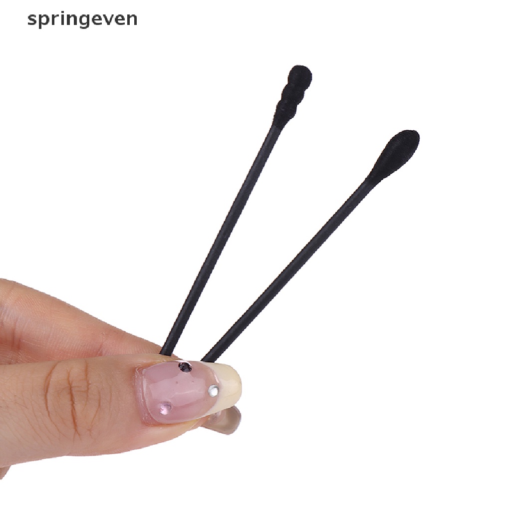 Hộp 200 Tăm Bông Cotton Màu Đen Thiết Kế Xoắn Ốc Dùng Một Lần