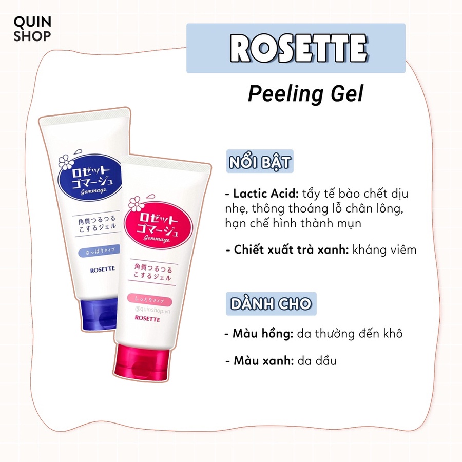 Tẩy Da Chết Dịu Nhẹ Cho Da Khô, Nhạy Cảm, Dầu Rosette Peeling Gel