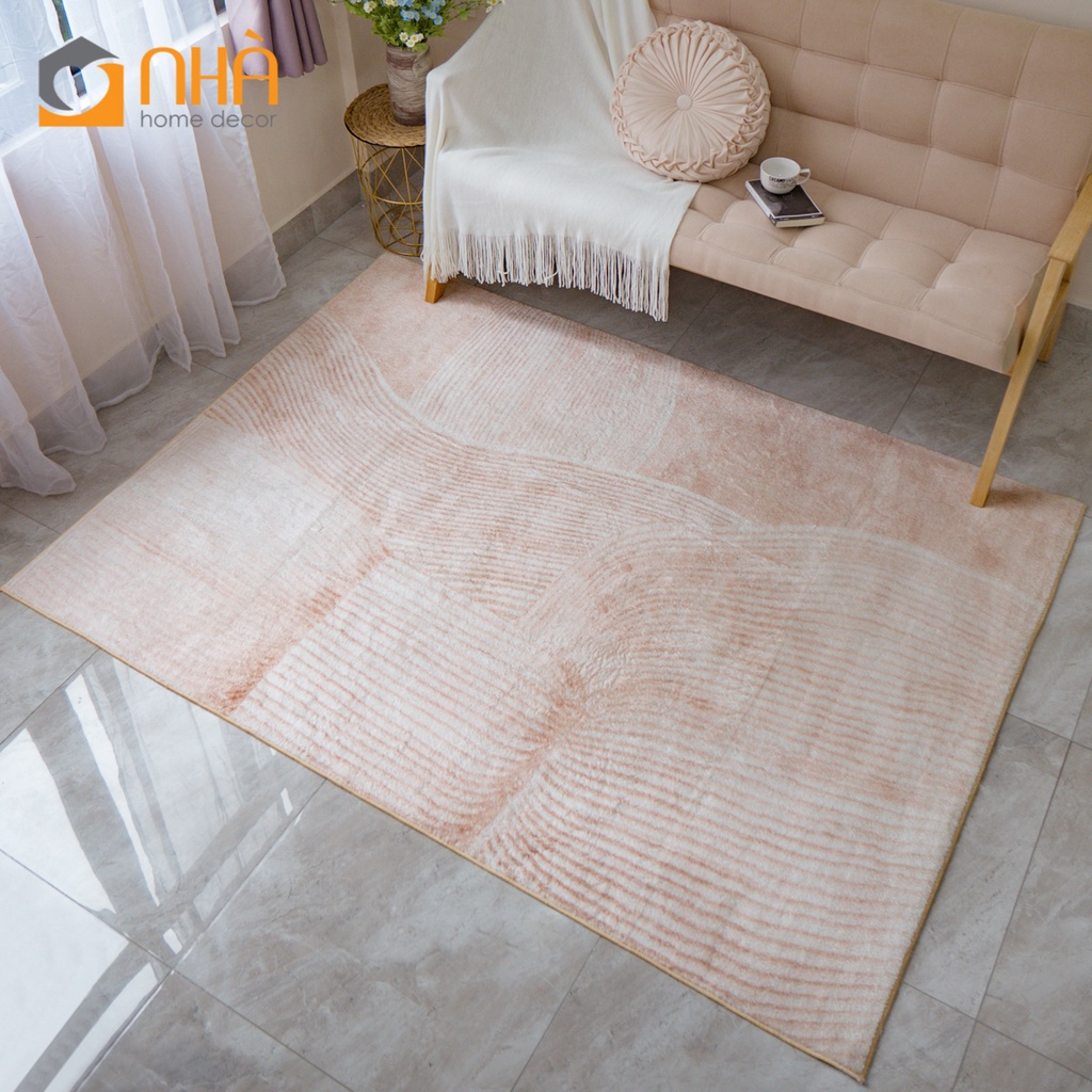 Thảm Trải Sàn Lông Cừu Mềm Trang Trí Phòng Khách Phong Cách Bắc Âu Tối Giản