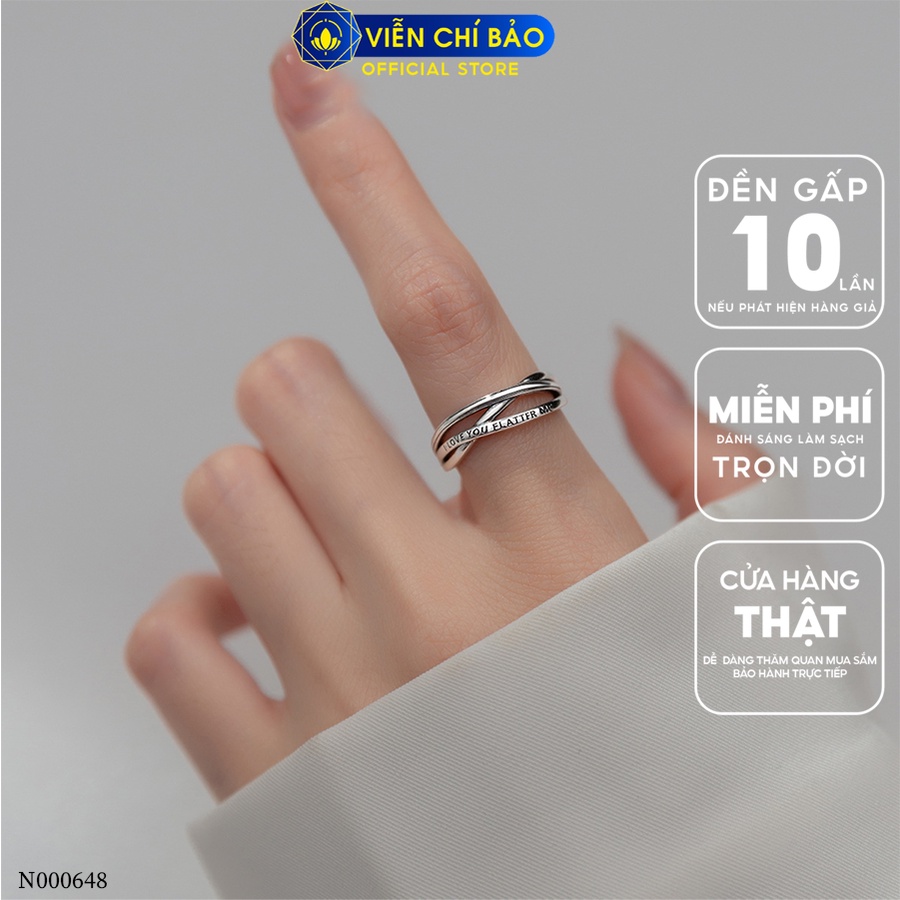 Nhẫn bạc nữ i love u flatter me chất liệu bạc Thái 925 thời trang phụ kiện trang sức nữ Viễn Chí Bảo N000648