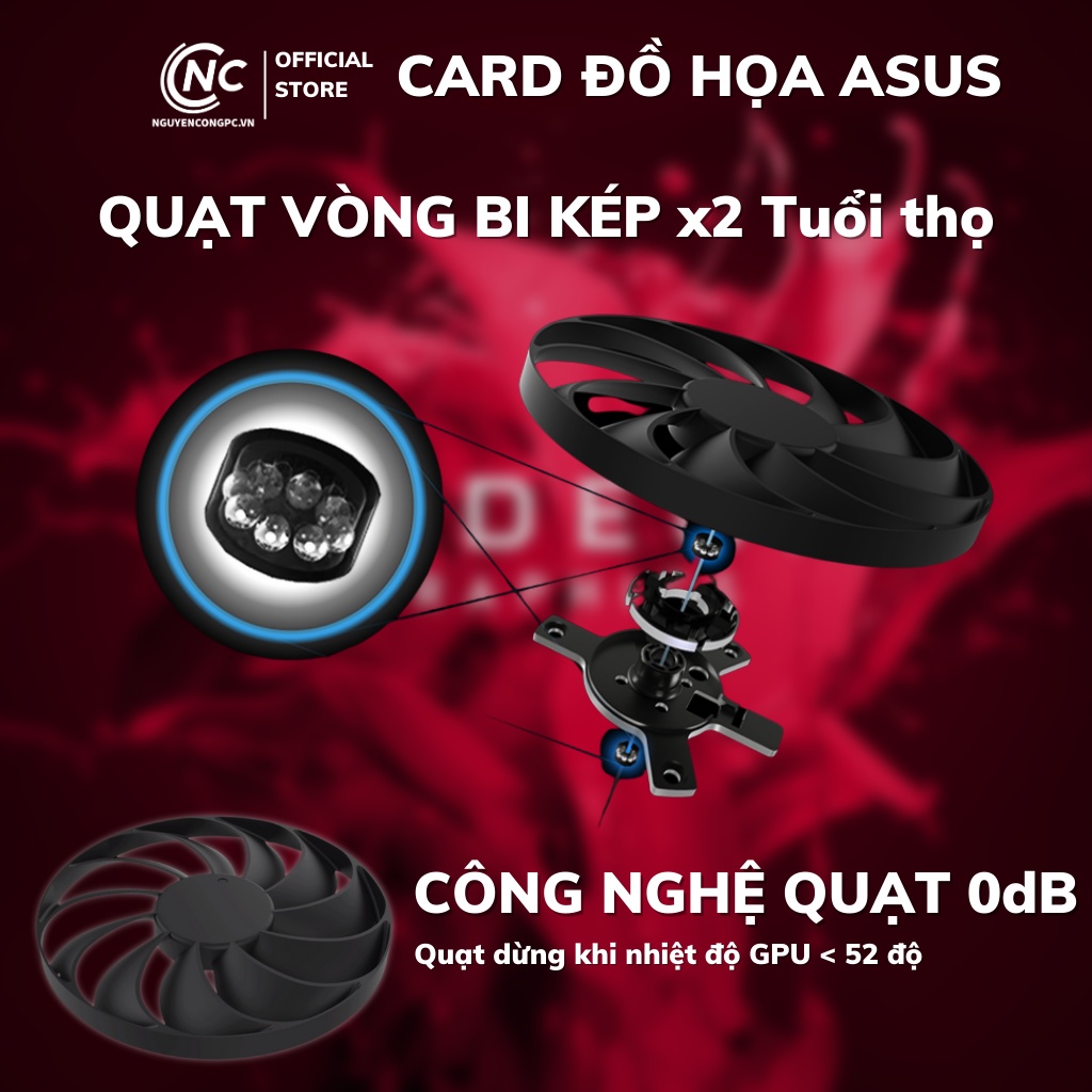 Card màn hình Asus DUAL RX 6500 XT O4G - BH 3 năm