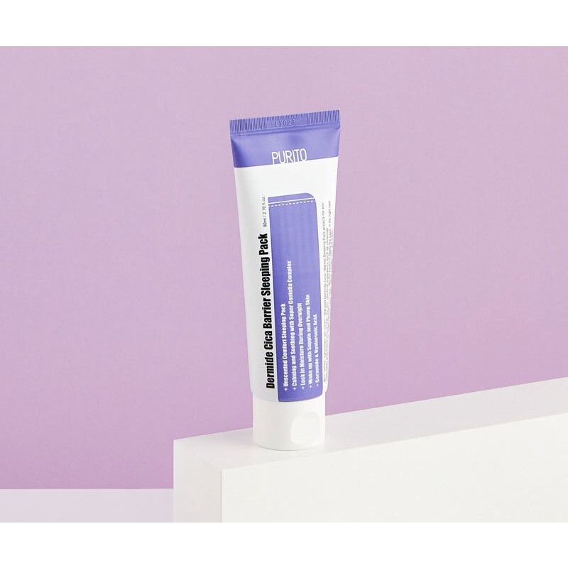Mặt nạ ngủ Rau Má PURITO Dermide Cica Barrier Sleeping Pack - Xả Hàng