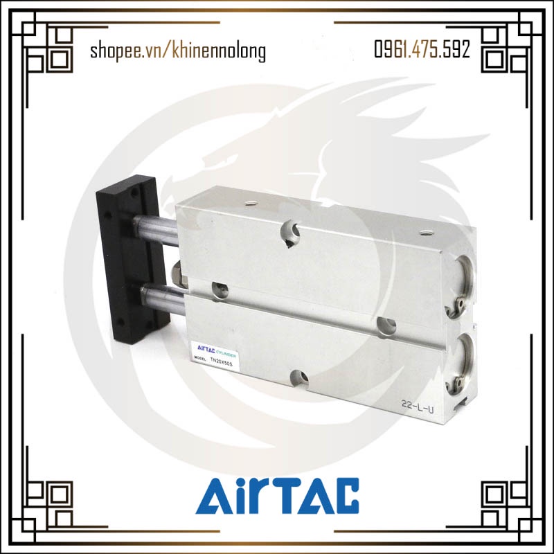Xi Lanh Khí Nén Dẫn Hướng 2 Ty AirTAC TN20 x 10S,20S, 25S, 30S, 40S, 50S, 60S, 70S, 150S