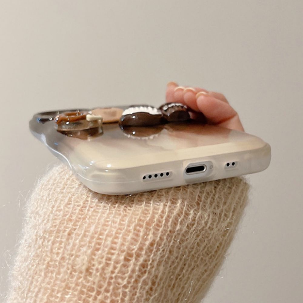 Ốp Điện Thoại TPU Mềm Chống Sốc Hình Gấu 3D Màu Gradient Cho IPhone 11 12 13 14 Pro Max 14 Plus