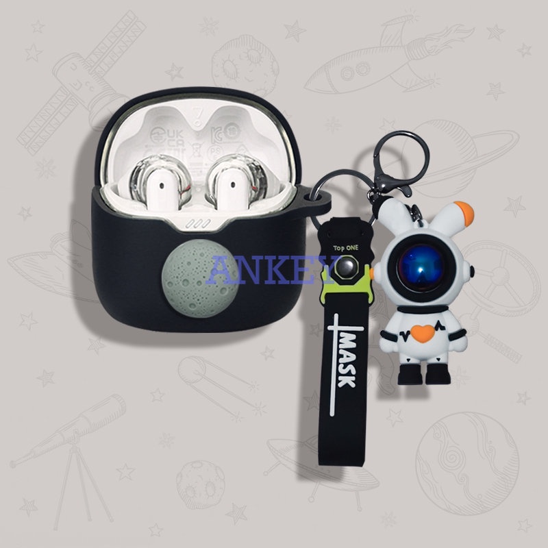 JBL TUNE FLEX / 225 220 Black Kaws Earphone Silicone Case Earbuds Waterproof Shockproof Soft Protective Headphone Cover Headset Skin with Hook