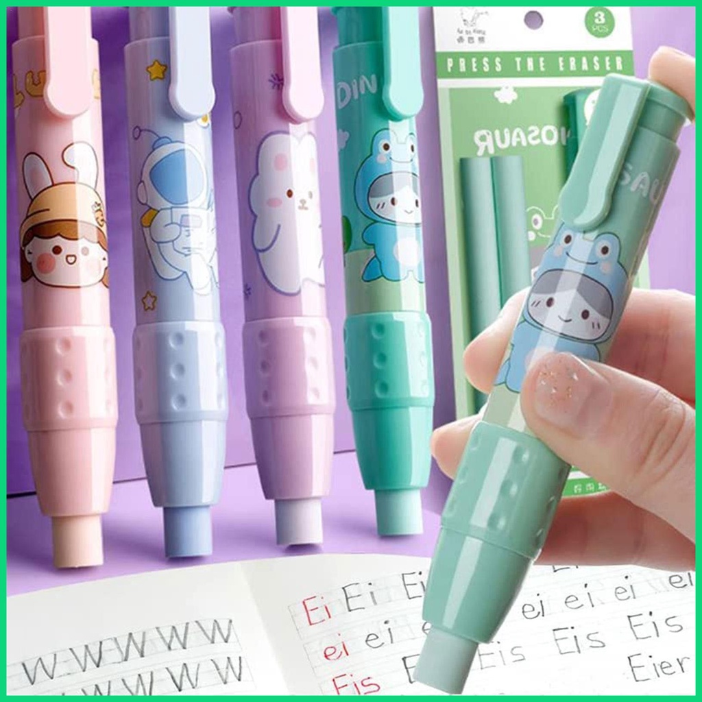 Gôm Tẩy Bút Chì Dạng Nhấn Thu Gọn Được Thiết Kế Dễ Thương Cho Bé