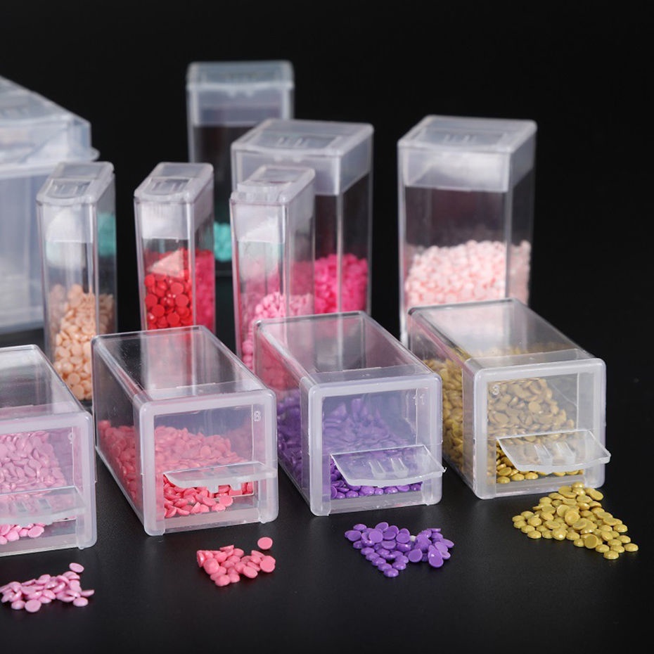 New 28/56/32/60/64/80 Grid Diamond Painting Diamond Storage Box Diamond Box Transparent Bead Storage
