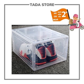 HỘP GIÀY XỊN CỬA NẮP KÍNH CÓ NAM CHÂM LẮP RÁP TIỆN LỢI HỘP GIÀY NHỰA CỨNG CAO CẤP