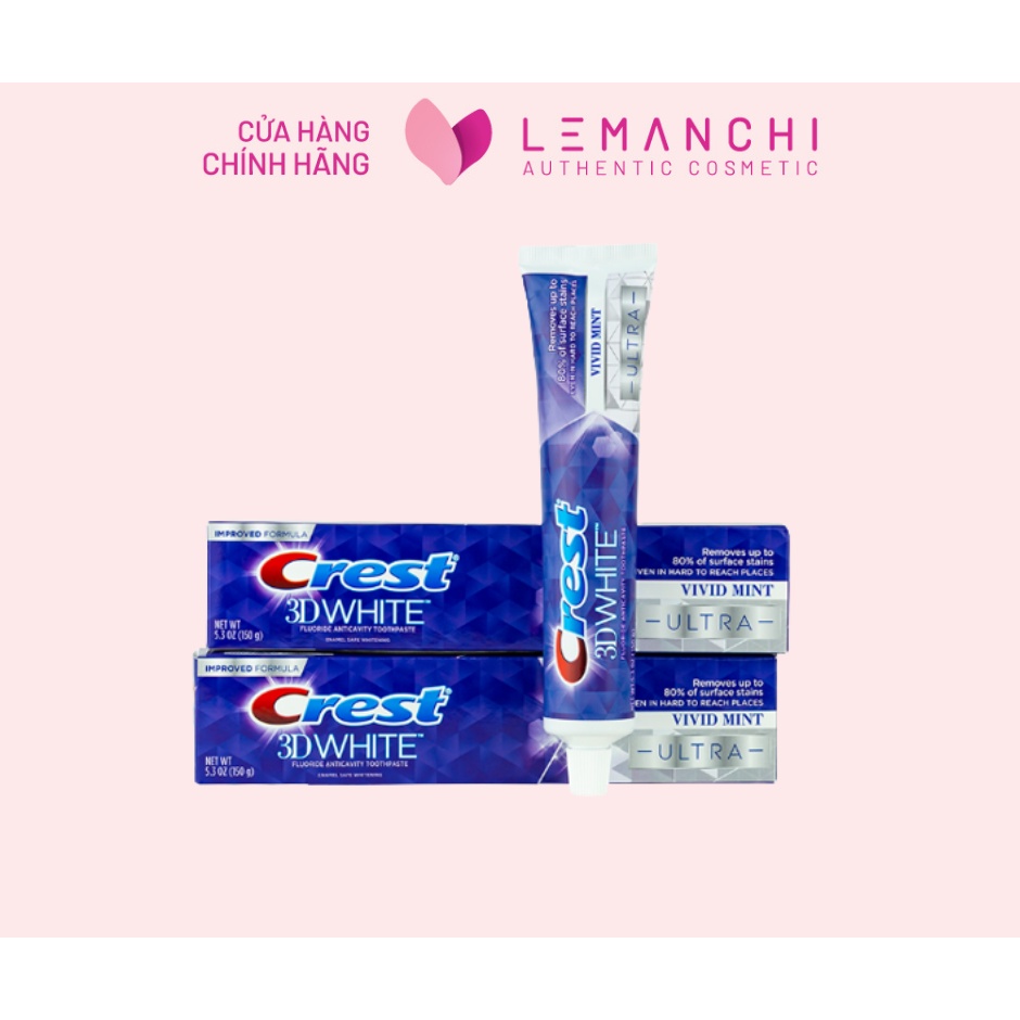 Kem Đánh Răng Crest 3D White Vivid Mint Ultra