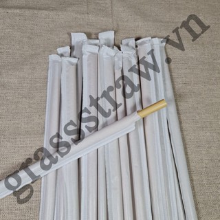 Ống hút cỏ bàng dài 25 cm - Bọc giấy từng ống - Hàng sản xuất trực tiếp tại xưởng - Đạt chứng nhận ISO 2200 & HACCP