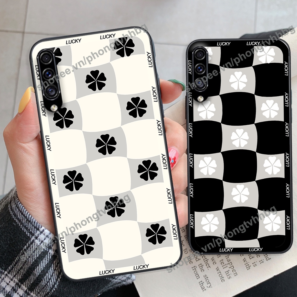 Ốp lưng Samsung A30s / A50 / A50s / A70 caro mẫu hoa trắng đen cực đẹp cute giá rẻ