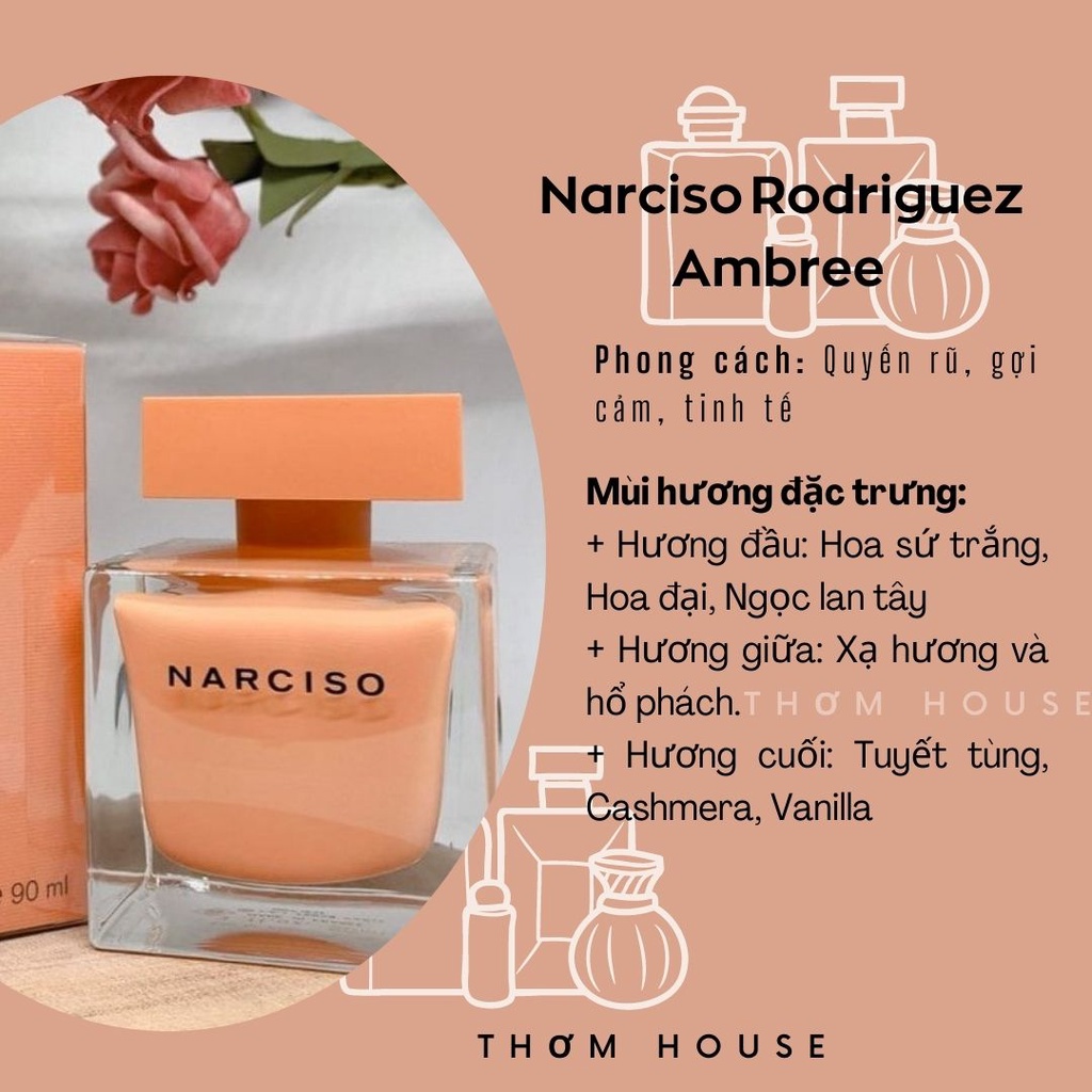 Chính hãng Nước hoa nữ chiết narciso cam 10ml giá sập sàn nước hoa nữ kiêu kì ngây thơ thơm house - C8