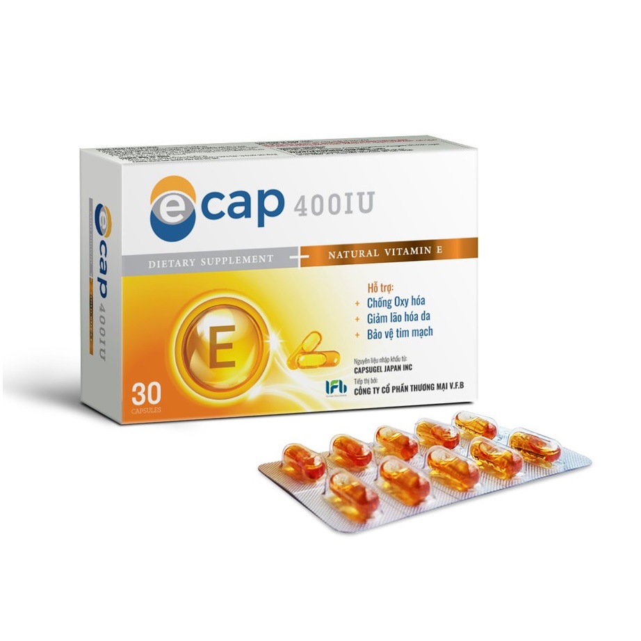 Vitamin E Cap 400IU chính hãng. Làm đẹp da sáng mịn màng chống lão hóa
