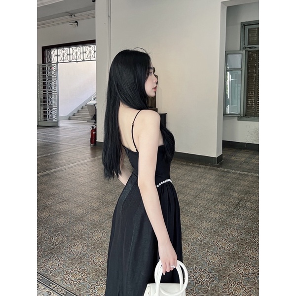 Mell10 dress - Váy dài 2 dây bồng xoè gắn ngọc Onmellem