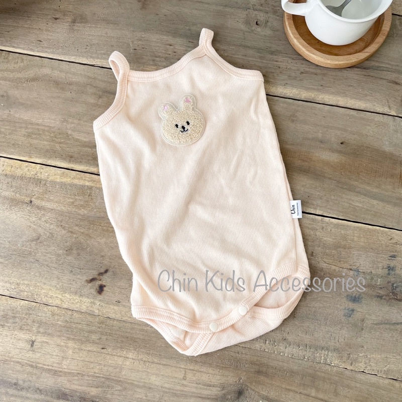 Body hai dây thêu hình thú cho bé