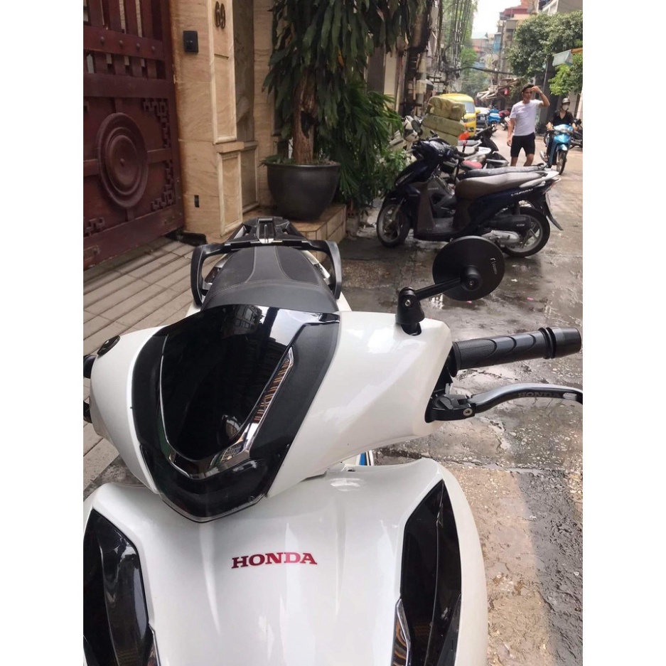Gương Tròn Moto Mini BAR END Gương Rizoma Gắn Tay Lái Hoặc Chân Gương - Nhôm Mặt Kính Trắng - Kính tròn xe máy – Nhỏ Gọn