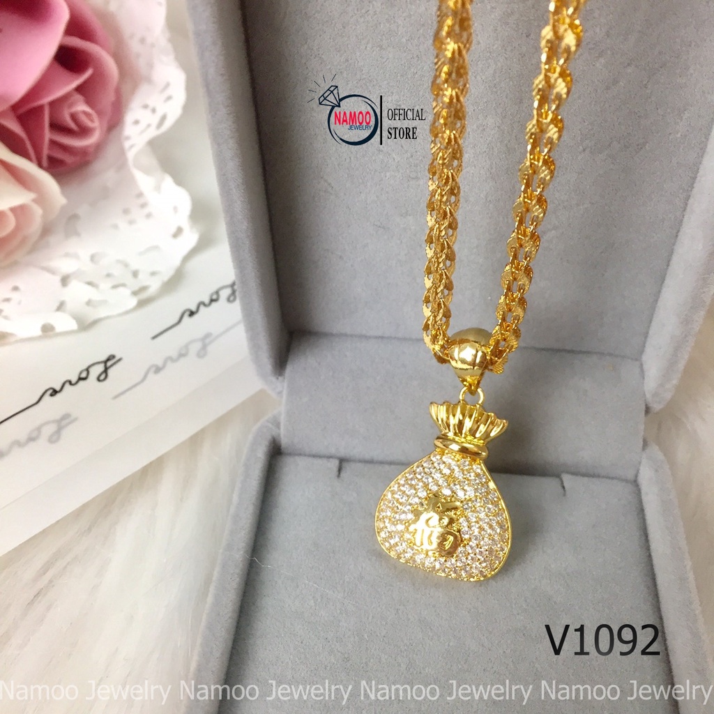 Bộ Trang Sức Nữ V1092 Đẹp Xuất Sắc Với Thiết Kế Túi Tài Lộc Cho Xuân Này Namoo Jewelry
