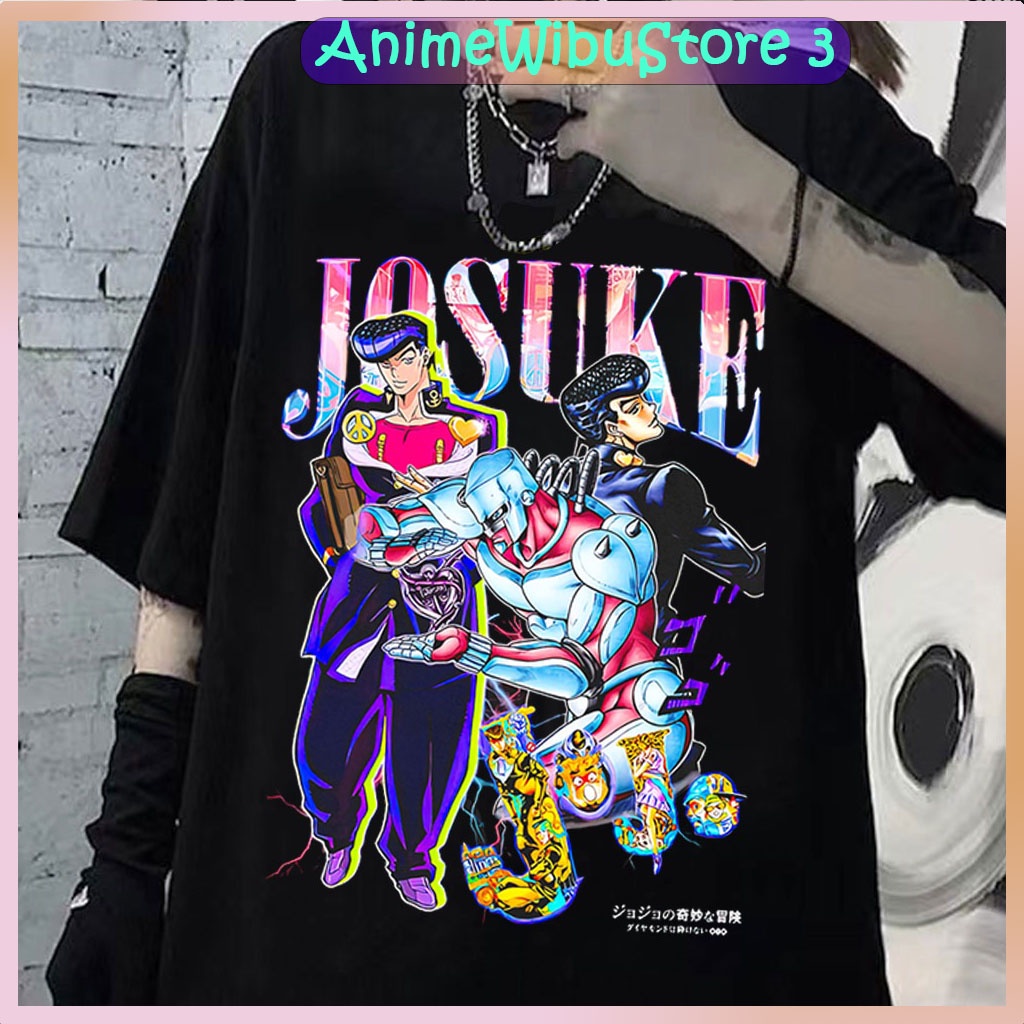 Áo Thun In Hình Anime Josuke Higashikata Jojo Bizarre Adventure Phong Cách Harajuku Nhật Bản