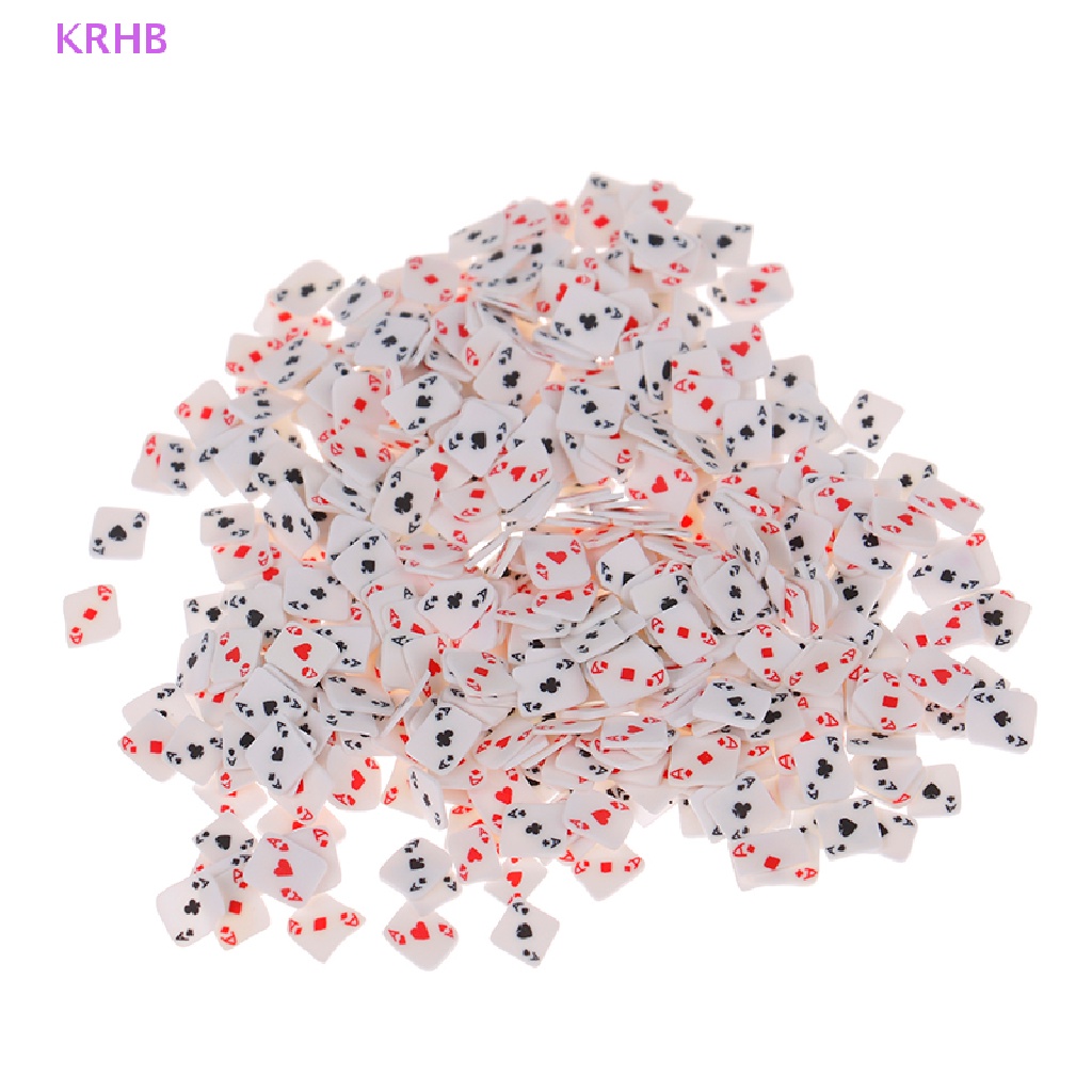 Túi 10g Hạt Đất Sét Polymer Thiết Kế Hình Lá Bài Poker 3D Trang Trí Móng Tay Nghệ Thuật Mới