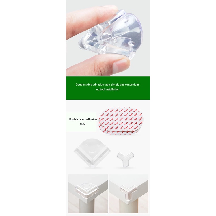 Miếng Bịt Góc Bàn Silicon dẻo, Bọc Cạnh Bàn Tránh Va Đập, An Toàn Cho Bé Và Người Già