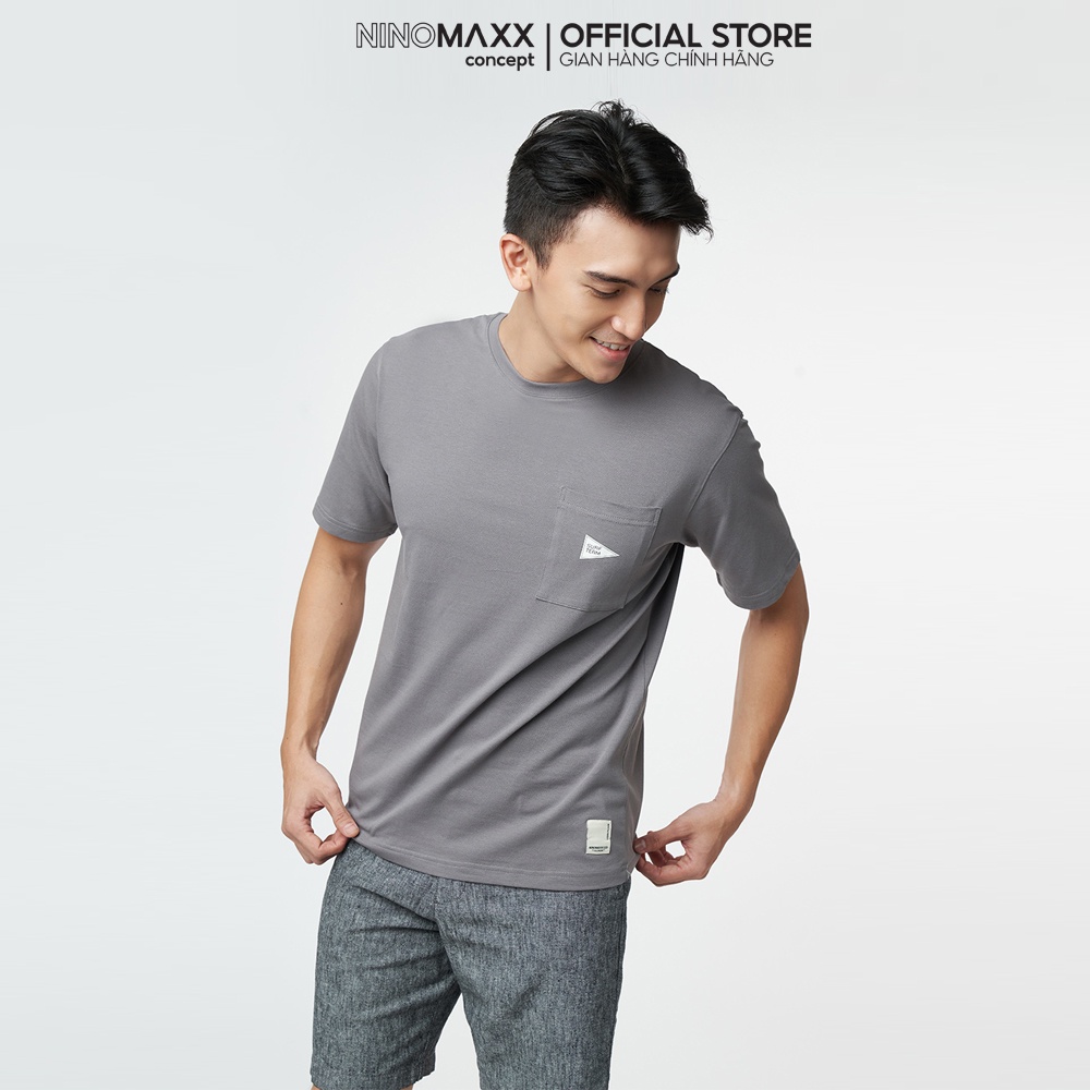 Ninomaxx Áo thun thời trang Nam tay ngắn chất cotton pha spandex 2012005