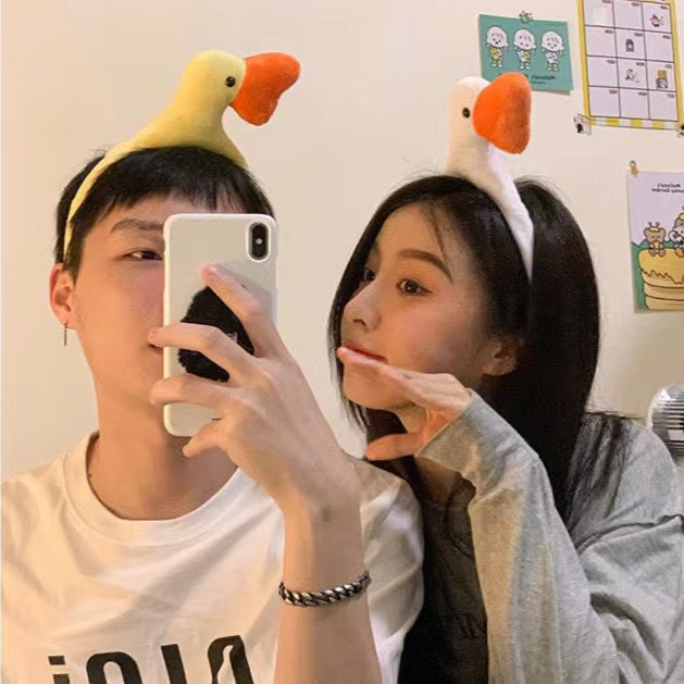 Băng Đô Cài Tóc Hình Chú Vịt Hoạt Hình Vui Nhộn Phong Cách Hàn Quốc